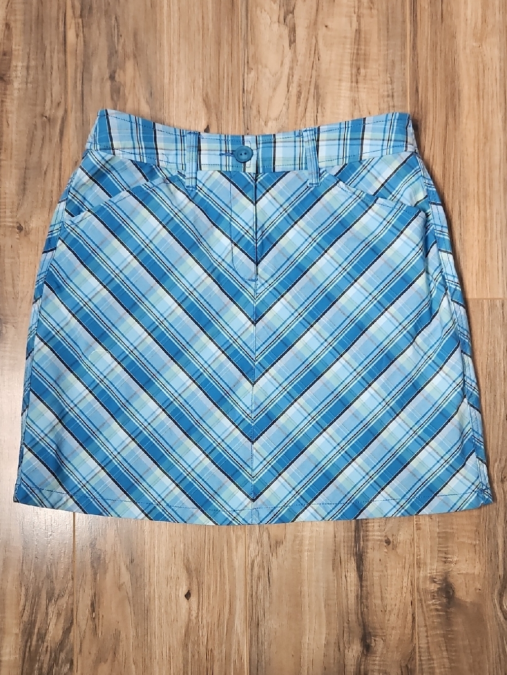 Croft & Barrow Blue Plaid Women’s A-Line Skirt 8
